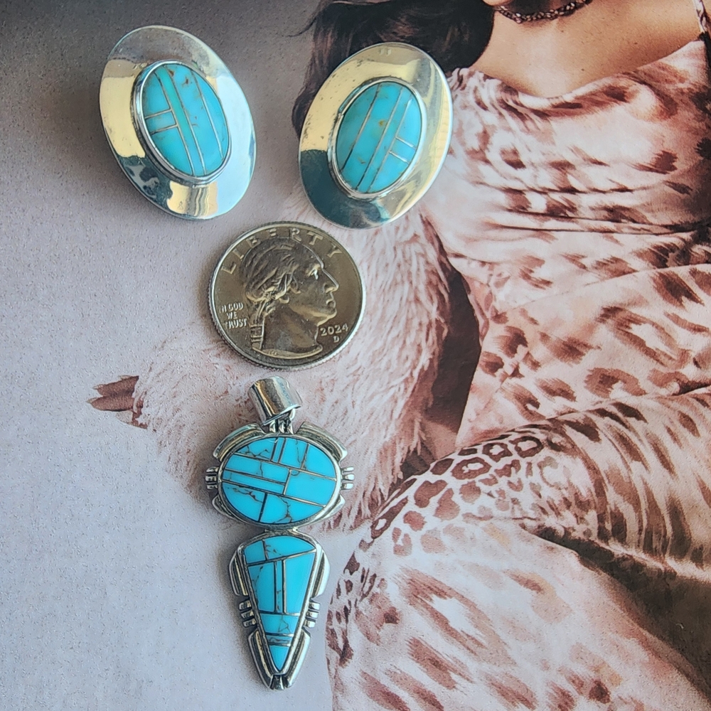 Sterling Silver and Turquoise Jewelry Set
